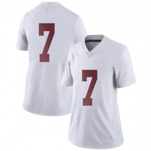 NCAA Women's Alabama Crimson Tide #7 Brandon Turnage Stitched College Nike Authentic No Name White Football Jersey BO17U42DL